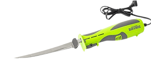 Smith’s Mr. Crappie electric fillet knife with bright green handle and long blade